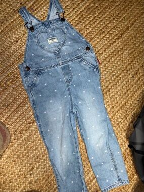 OshKosh B'gosh Light Blue Denim Heart Overalls